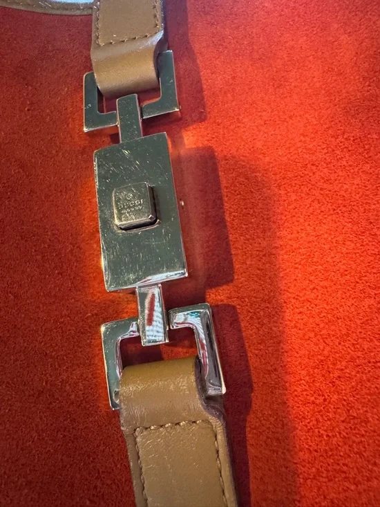 RARE GUCCI Vintage Red Orange Suede Jackie Bag Top-Handle Shoulder Bag - Picture 8 of 16